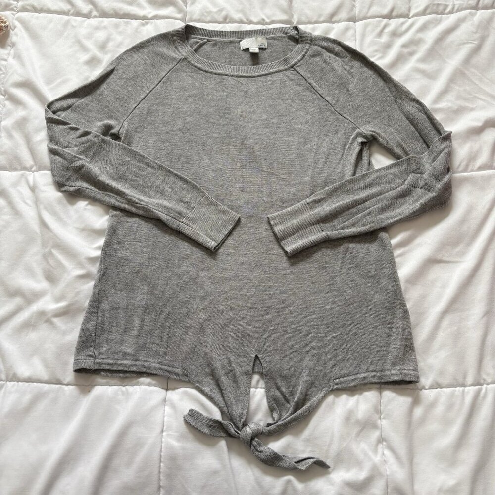 14th & Union Womens Size Small Gray Long Sleeve Sweater Blouse Hippie Boho